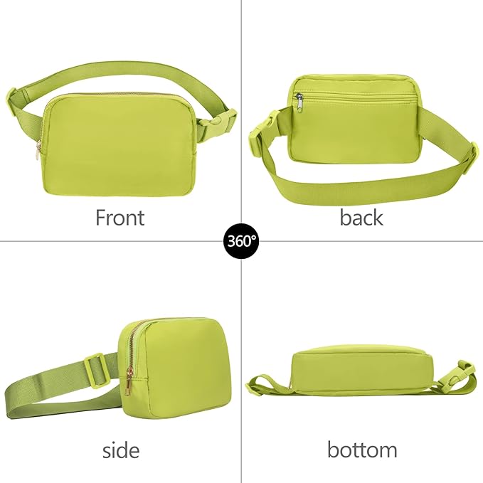 VOROLO Fanny Pack For Women And Men Crossbody Bag Belt Bag with Adjustable Strap Graduation Gifts Grass Green
