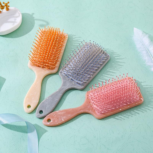 1Pcs Pink Air Cushion Comb Anti-tangle Anti-static Square Marble Detangling Hair Brush Wet Dry Head Massage Hair Comb Salon Styling Tools