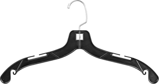 DEILSYâ¢ Black Plastic Clothes Hangers - Durable Plastic Hanger 100 Pack for Organizing Garments for Shirt Hangers and Dress Coat Hangers Black Clothing Retail Hanger