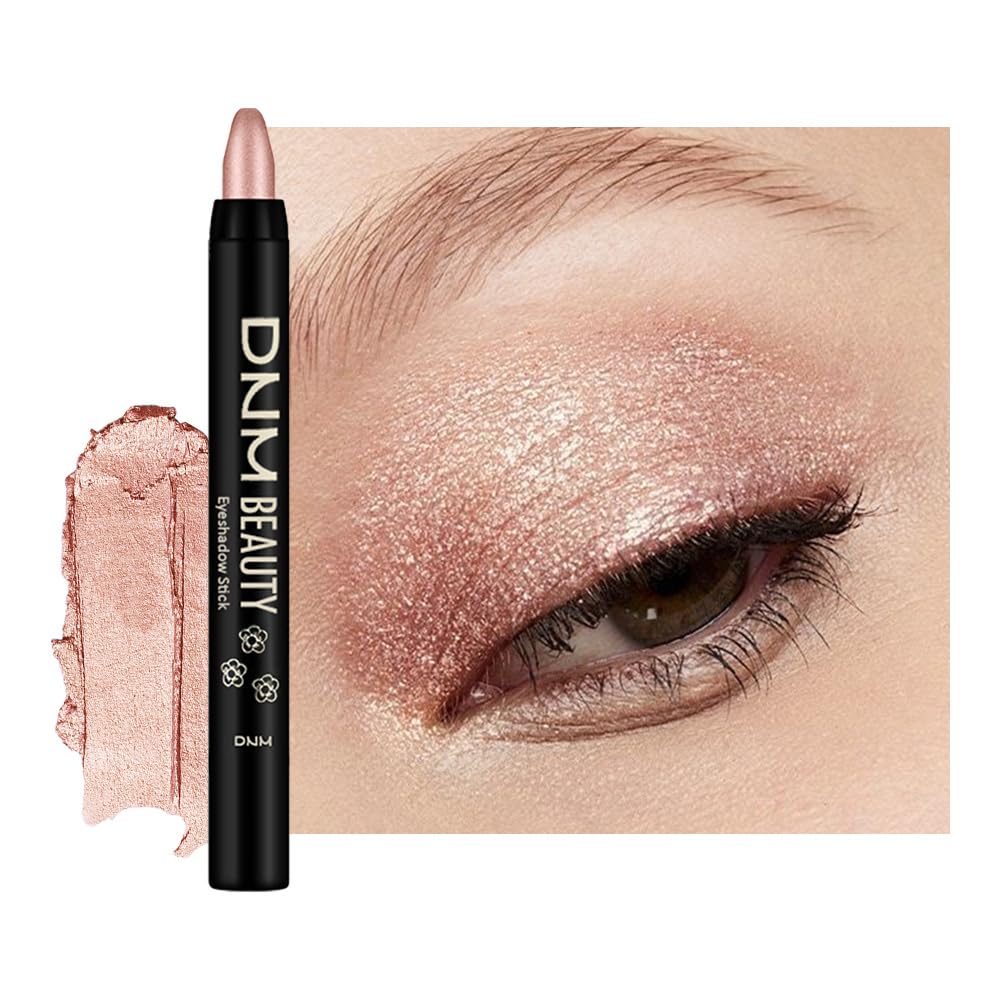 Kaely Cream Eye Shadow Sticks, Rose Gold Shimmer Eyeliner Pencil Eyeshadow Palette Makeup, Eye Highlighter Brightener Stick for Older Women Waterproof Pigmented, sombras para ojos, New-83