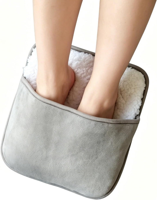 USB Warm Foot pad Plush Electric Shoes, Portable Washable Foot Warmer, Keep Your feet and Hands Warm at Home and Work; Birthday, Christmas, Valentine's Day Gifts (Grey)