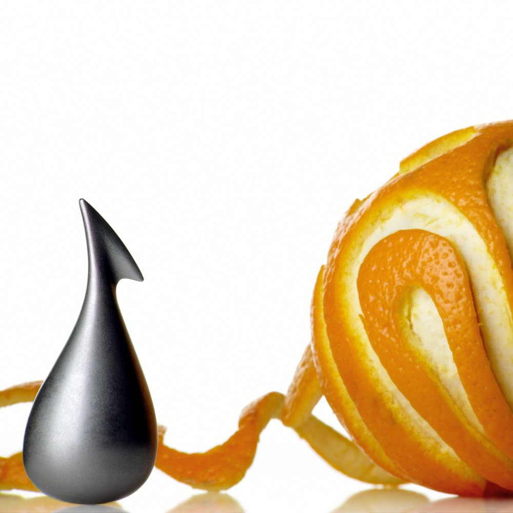 Alessi Apostrophe GCH02 - Design Orange Peeler Accessory, Stainless Steel, Matte