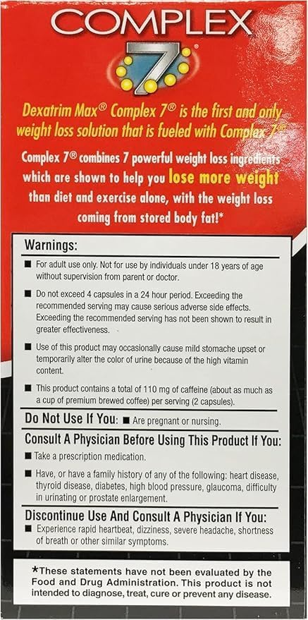 ILIOS Dexatrim Max Appetite Suppressant for Weight Loss – 1 Pack Weight Loss Pills for Women & Men, Fat Burner Supplement to Reduce Hunger, Complex 7 Formula, 60 Capsules Packaging
