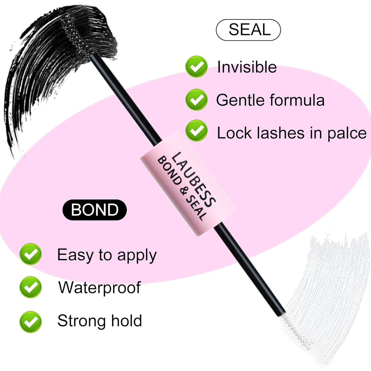 Lash Extension Kit LAUBESS Lash Clusters Kit Cluster Eyelash Extensions Kit Eyelash Clusters Lash Bond and Seal Waterproof Tweezers Brush Lash Glue Remover (Kit 60D/80D-D-Mix8-18(3D)