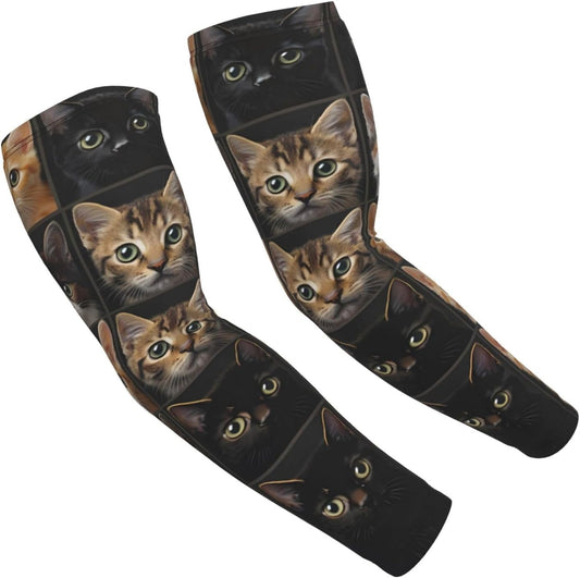 Cute Kitten Cats Paw Sun Protection Arm Sleeves For Men Women Sports Outdoor Protector Cover