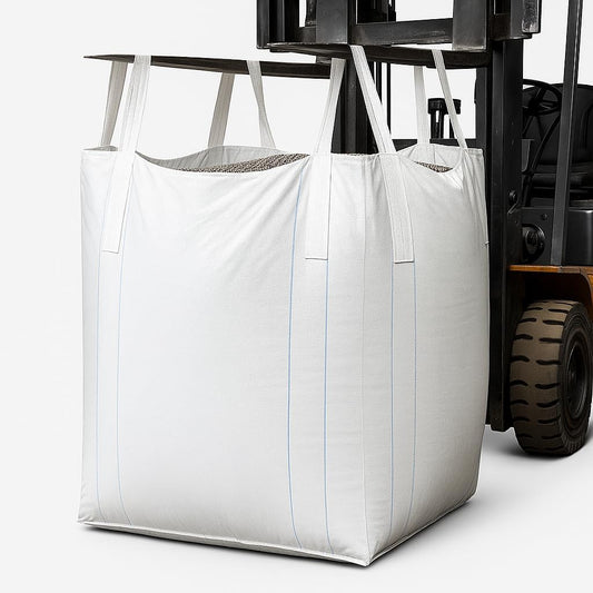 1 Pack FIBC Super Sack Bulk Bag, Industrial Strength 1 Ton Grain Gravel Hauling Bags & Sacks 35×35×43 in 2200 lb SWL, Duffle Top Flat Bottom, Polypropylene Agricultural Storage Transport.