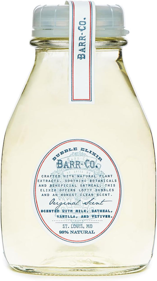 Barr-Co. Original Scent Bubble Bath Elixir, Vanilla Coconut Bath Soap with Oatmeal and Vetiver, Relaxing Bath Products for Women & Men, Natural Bath Soak, 16 fl oz