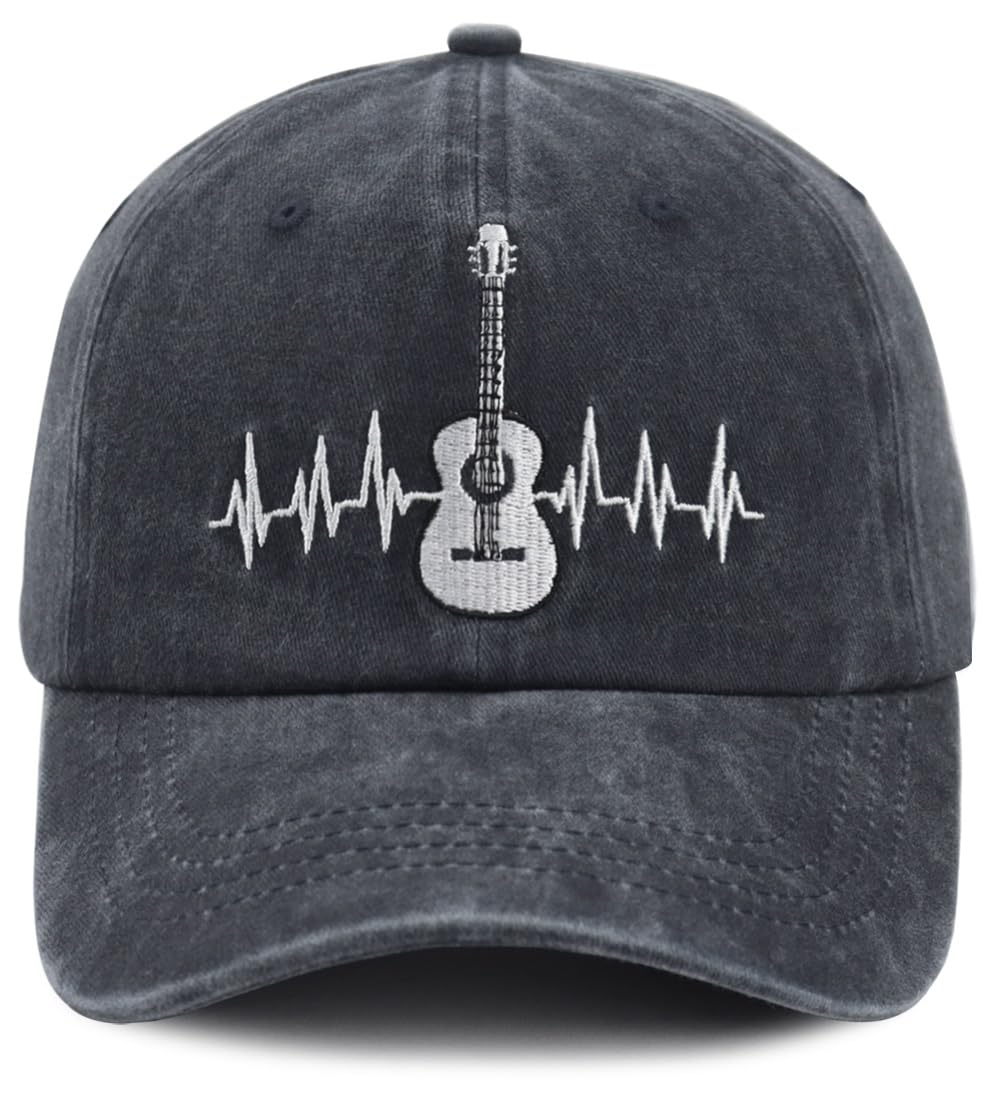 Guitar Gifts for Men Women, Guitar Accessories Baseball Cap, Cool Guitar Hat for Music Lovers, Retirement Christmas Birthday Gifts for Dad Mom Papa Black