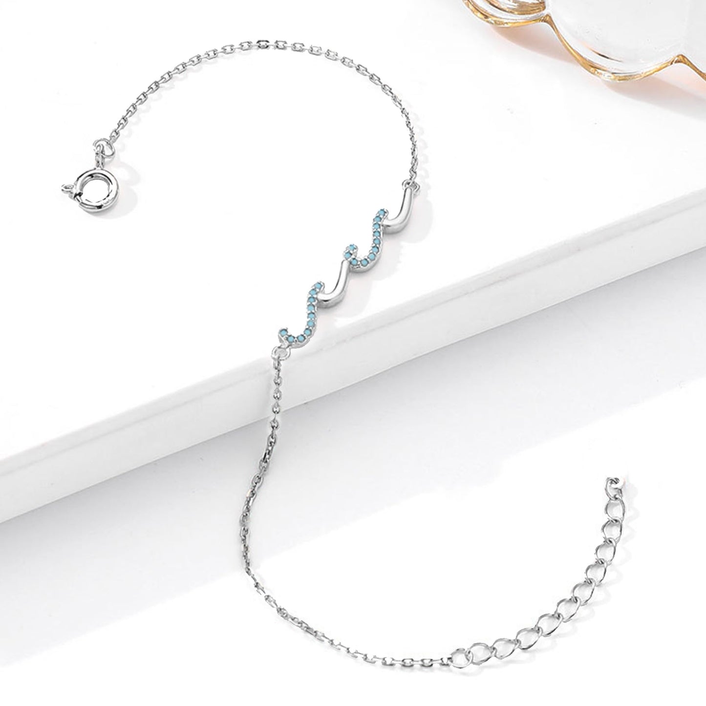 zocare Happy Birthday Gifts for Women,Unique Wave Bracelet, S925 Sterling Silver Bracelet,Meaningful Birthday Gift Idea for Friend Sister Mom Mother Cowoker Gifts for Women