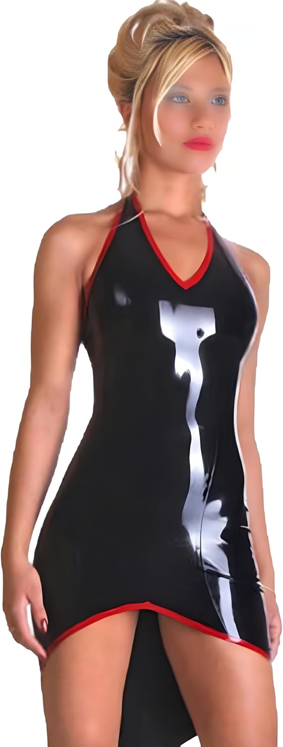 Latex Dresses Women Rubber Party Gowns Prom Clothings Sleeve
