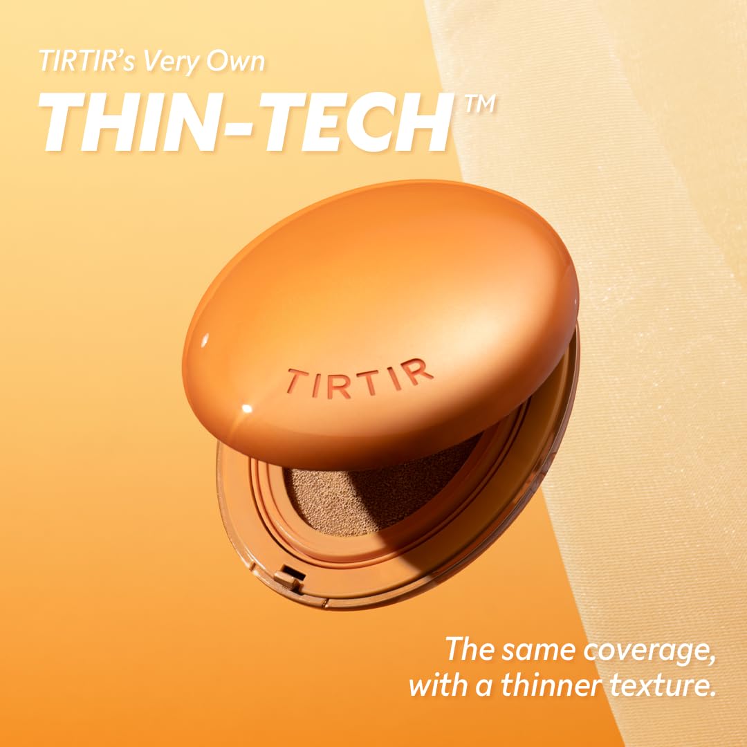 [*Mini Size*] TIRTIR Mask Fit Ai Filter Cushion Foundation | AI-Like Semi-Matte Finish - Up to 72-Hour Medium to Full Coverage Korean BB Cushion Make up Beauty, #55N Espresso, 0.15 Fl Oz