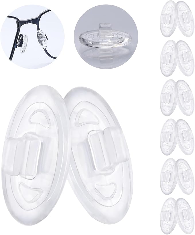 6 Pairs Replacement Silicone Nose Pads 13mm Compatible with Oakley Crosshair 2.0/WireTap/Whisker/Maui Jim Kahuna Sunglass