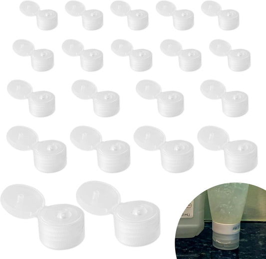 20-Pack with 5 Sizes Reusable, Leak-Proof Caps Flip Top Snap Top Dispenser Perfect for Most Bottles Zero Waste Solution for Home Bathroom-Bottle Emptying Caps Included