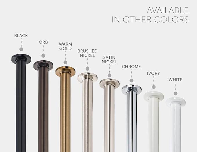 Ivilon Tension Curtain Rod - Spring Tension Rod for Windows or Shower, 36 to 54 Inch. White