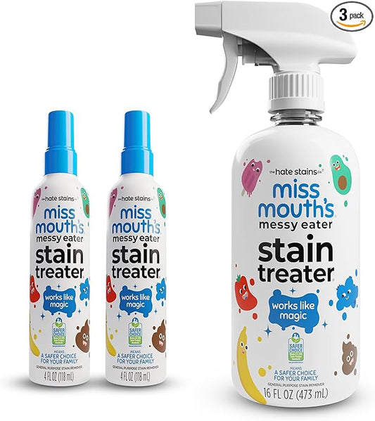Miss Mouth's Messy Eater Stain Treater - 2 Pack Stain Remover Spray and 16oz Bottle