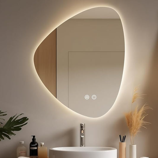 WallBeyond LED Bathroom Mirror with Lights, 19 x 24 Inch Led Bathroom Vanity Mirror for Wall, Anti Fog Mirror for Bathroom, 3 Colors and Dimmable Light