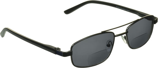 proSPORT Bifocal Reading Sunglasses Square Aviator Outdoor Readers Men Women Black Bronze Gunmetal Frame HD Brown Grey Lenses