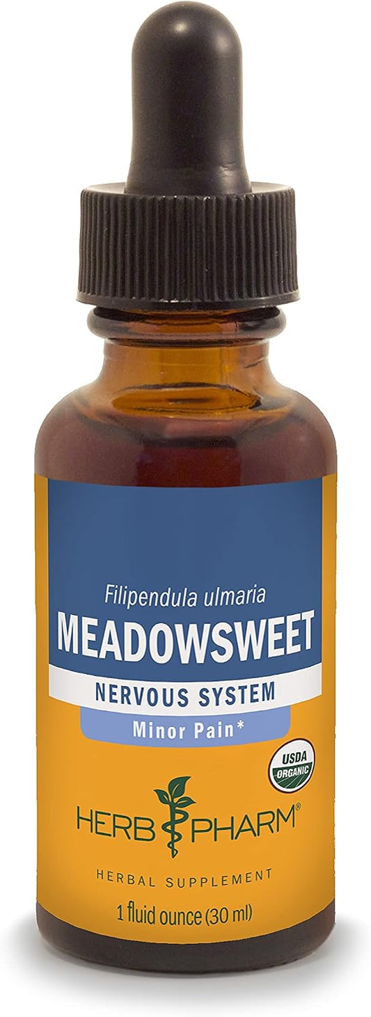 Herb Pharm Certified Organic Meadowsweet Liquid Extract Drops for Minor Pain, 1 Oz
