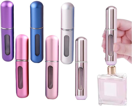Perfume travel refillable,6Pcs 5ml Mini perfume bottle,Portable perfume bottles refillable for Women Men Small Mister Spray Bottle, for Travel and Outgoing
