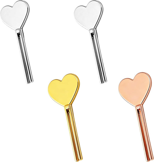 Heart Shaped Metal Toothpaste Tube Squeezer 4-Pack Roller. Heavy Duty Tube Key Squeezer Dispenser for Bathroom, Cosmetics, Paint and Salon Hair Color Lotions