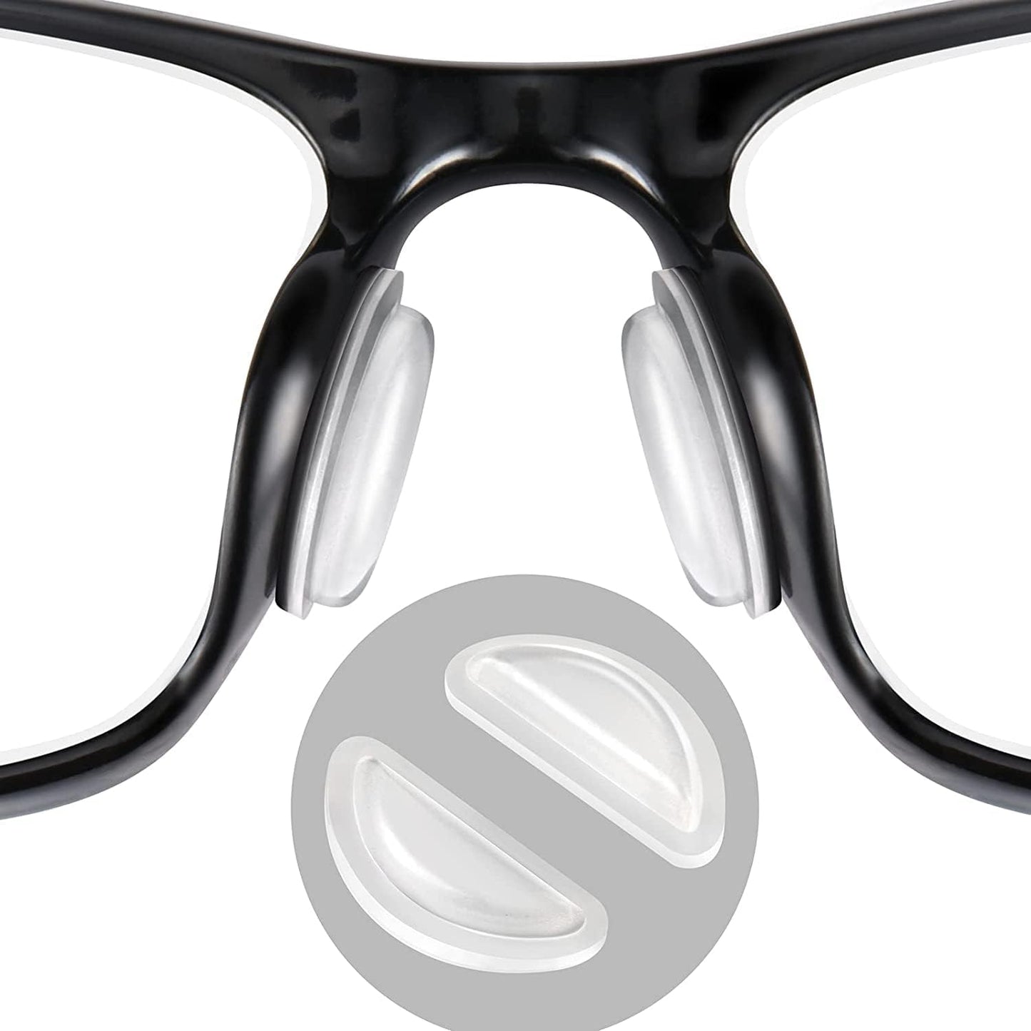 20 Pairs (Clear) SURMAP Eyeglass Nose Pads, Comfort Soft Silicone Glasses Nose Pad, Anti-Slip Heighten Air Chamber Glasses Grips for Eyeglasses and Sunglasses, Adhesive with Sticky Backing