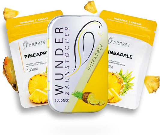 Wonder Toothpicks - Flavored Toothpicks (3-Pack) - Chewing Gum Plastic-Free - Stop Nail Biting - Fresh Breath with Flavoured toothpicks - Teeth Cleaning to go - Sugar-Free, Vegan