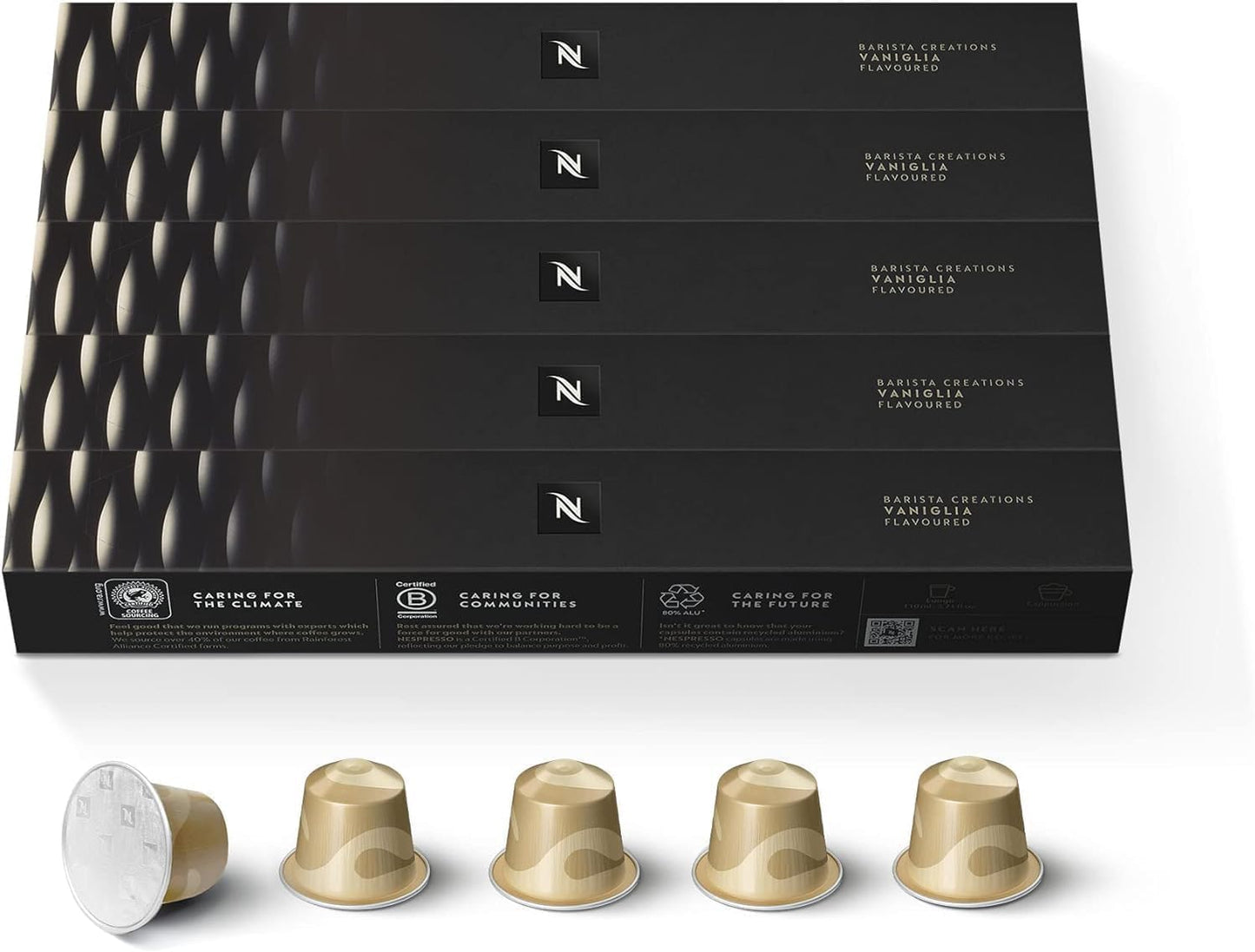 Nespresso Capsules Original Line, Vaniglia, Medium Roast Espresso Coffee, 50 Count Espresso Coffee Pods