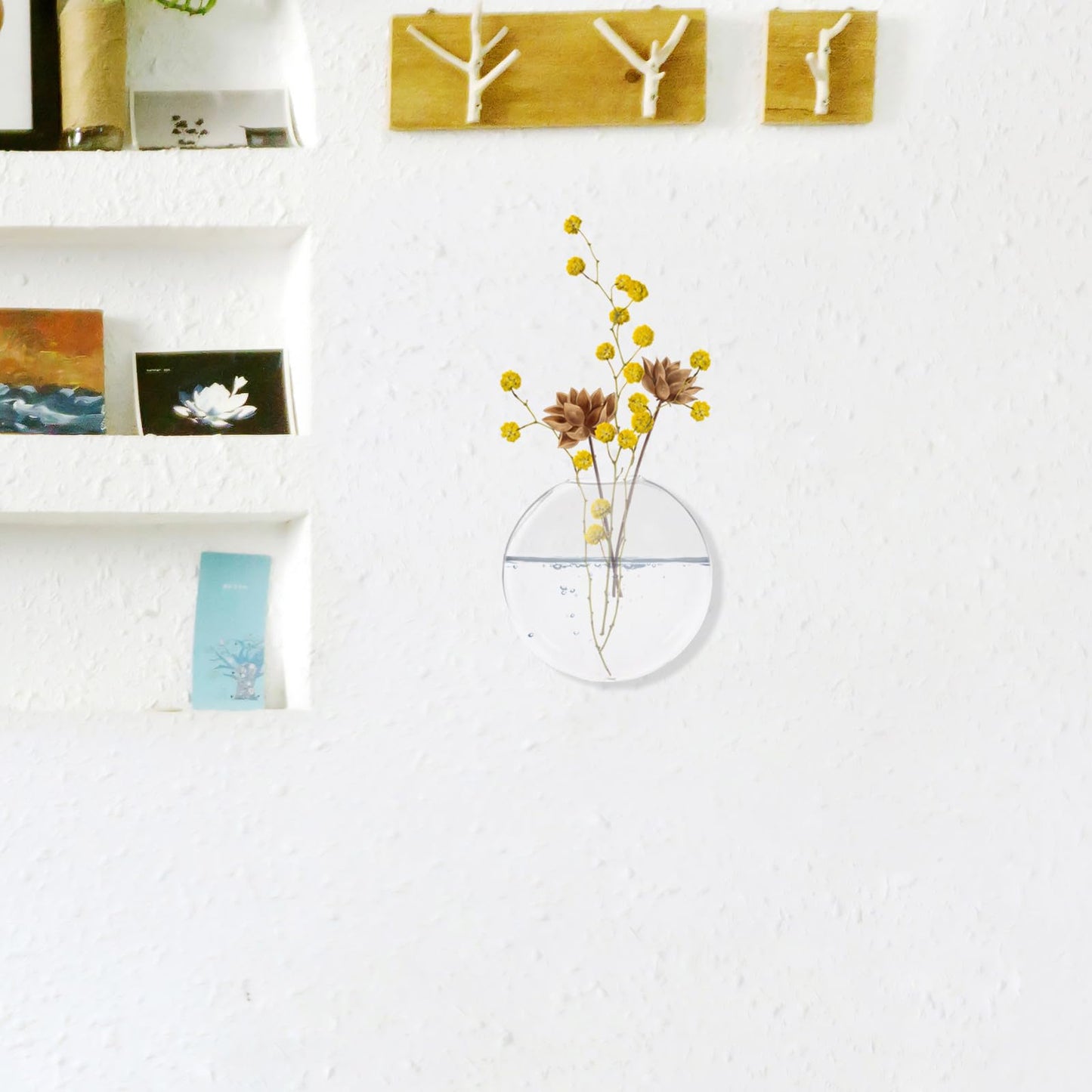 MUSISALY 2pcs Wall Hanging Glass Vase Hydroponic Planter Glass Terrarium for Indoor Plants Home Décor