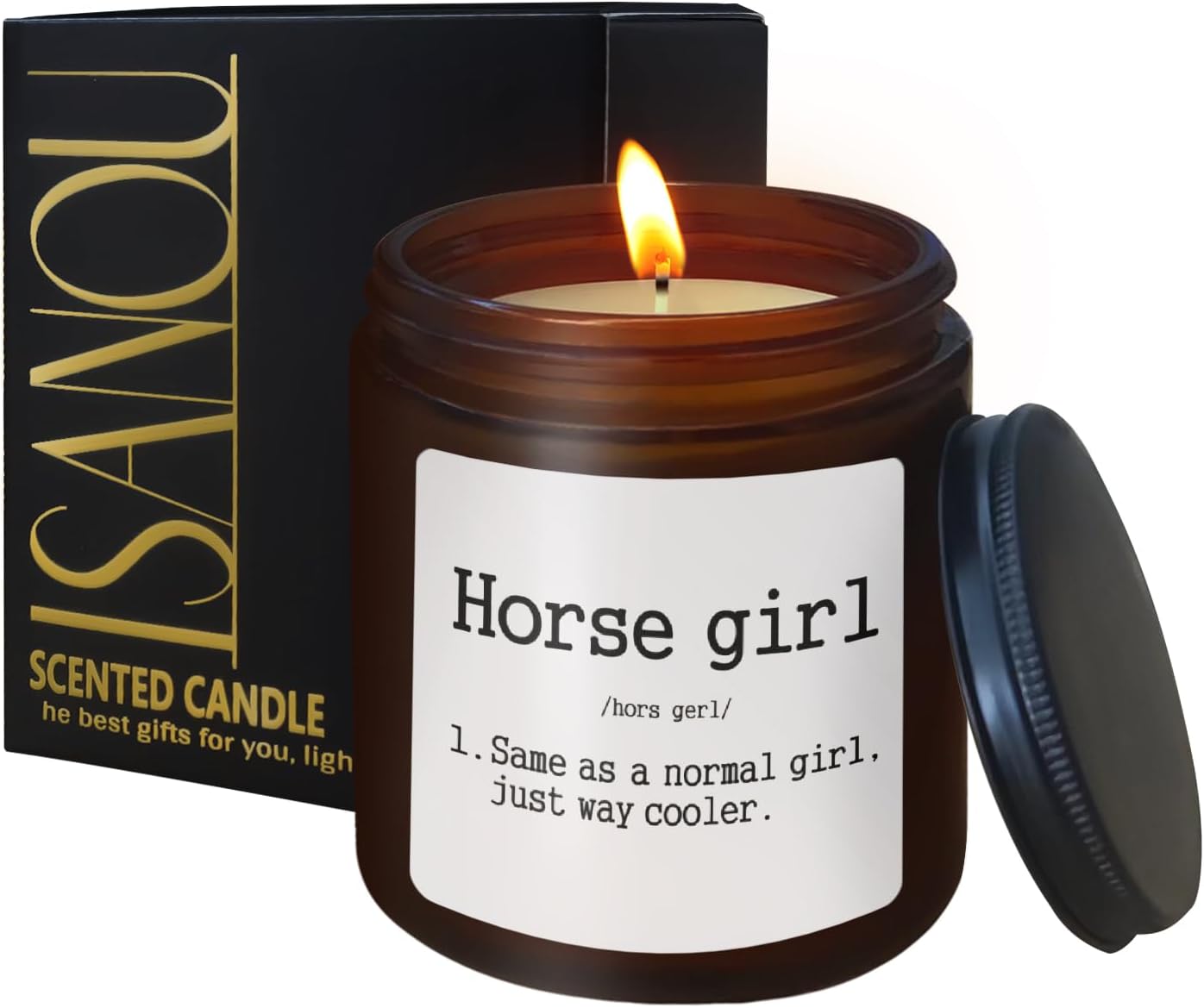 Horse Girl Definition Candle,Horse Lover Horse Rider Girls Gifts,Equestrian Gifts for Girls,Sea Salt Fragrance Scented Candles,8 oz