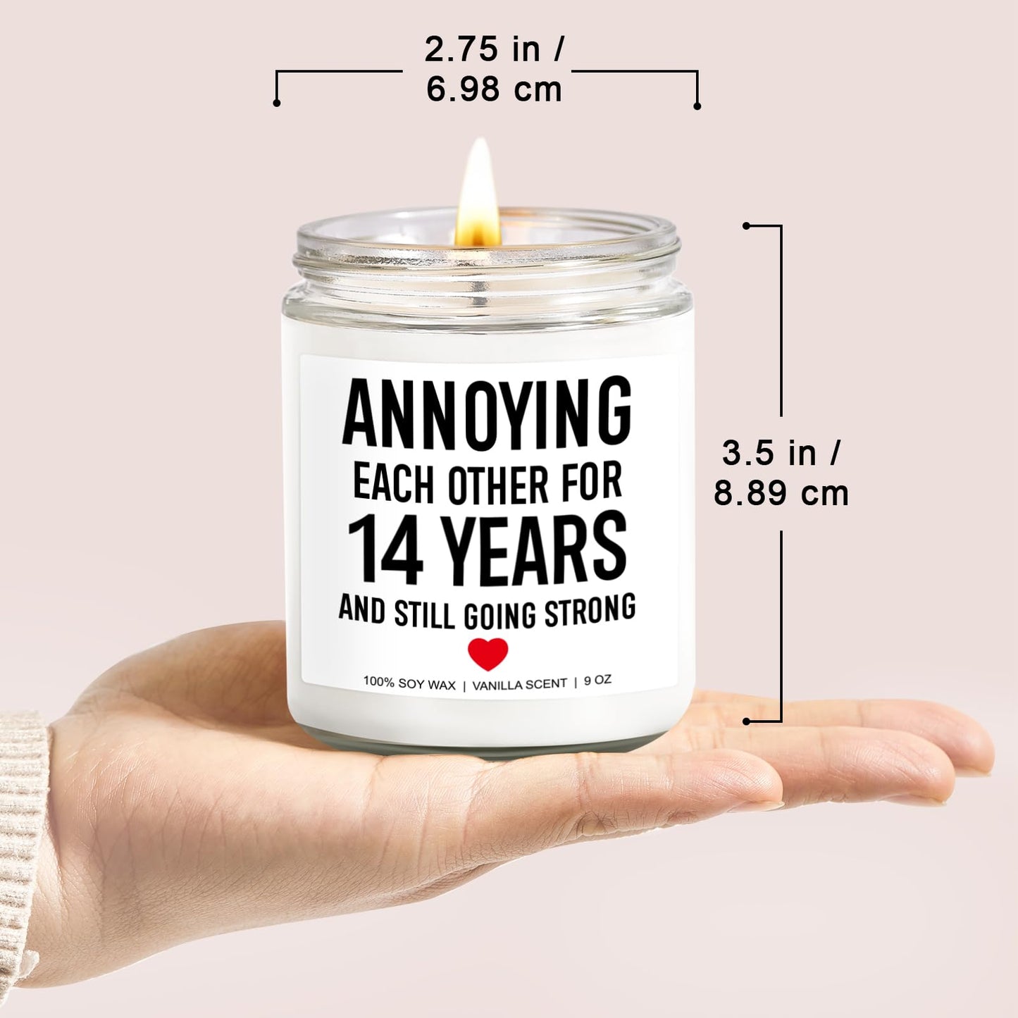 Younift Funny Scented Candle, 14 Year Anniversary, Gifts for Him, Her, 14th Anniversary, Gifts for Husband, Wife, Couple, 14 Year Wedding Anniv. Ivory Presents for Men, Women