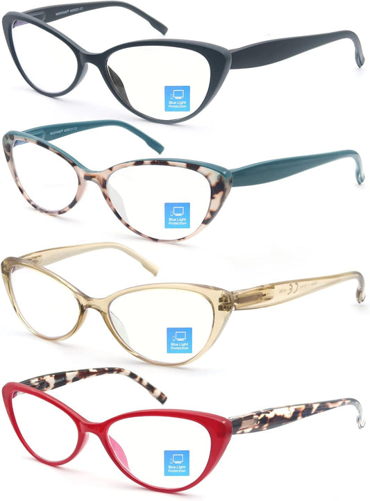 MODFANS Blue Light Reading Glasses for Women 3.5 Ladies Readers Spring Hinges,Anti Glare UV Eyestrain,Computer Eyeglasses Women