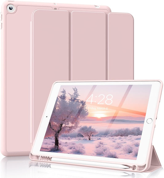Case for iPad Air 3 (10.5-Inch 2019, 3rd Generation) with Pencil Holder, Slim Tablet Cover with Soft TPU Back, Auto Wake/Sleep for iPad 10.5 Inch Air 3 (Pink)
