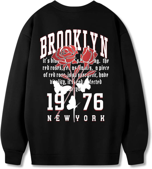 Men's Letter Graphic Print Sweatshirt Long Sleeve Crewneck Drop Shoulder Pullover Tops