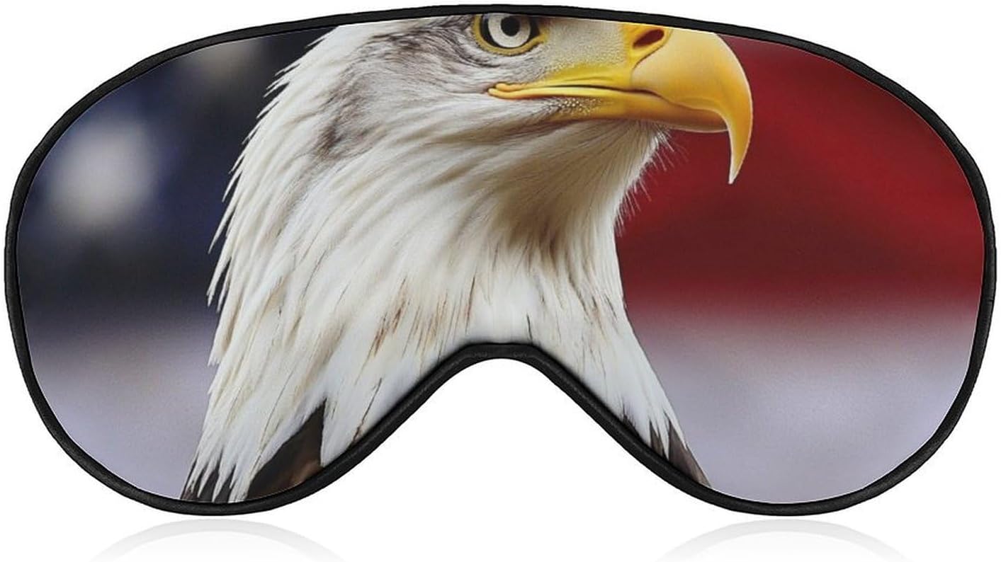 Sleep Eye Mask Bald Eagle Head Portrait Sleep Mask Adjustable Strap Blindfold Eye Cover for Travel Yoga Nap Shift Work