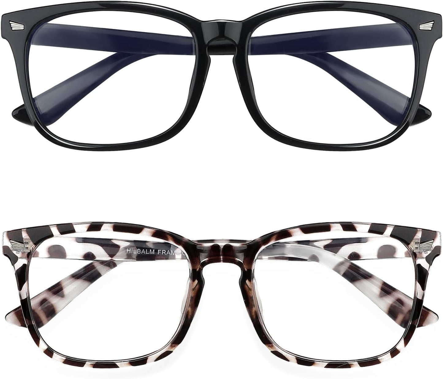 Blue Light Blocking Glasses, 2 Pack Blue Light Glasses Men, Blue Light Glasses Women Eyeglasses Bluelight Eyestrain