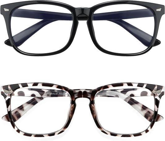 Blue Light Blocking Glasses, 2 Pack Blue Light Glasses Men, Blue Light Glasses Women Eyeglasses Bluelight Eyestrain