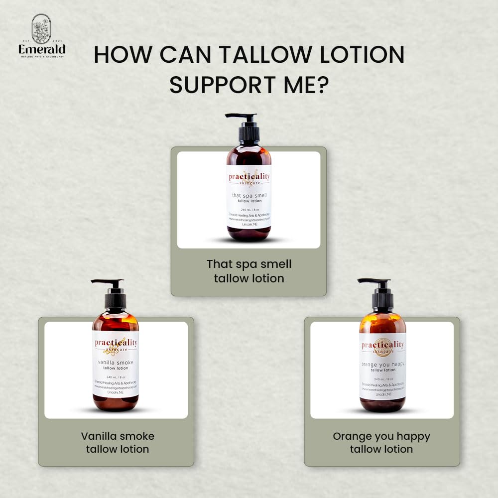 Practicality That Spa Smell Tallow Lotion l Grass Fed Beef Tallow for Skin l All Skin Types ; 2.0 FL Oz l 1 Pc (2oz)