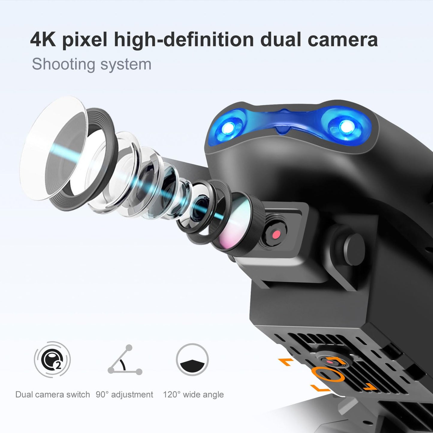FPV Drone with 1080P Dual HD Cameras Upgraded Version RC Quadcopter for Adults and Kids, Beginner WiFi RC Drone Live Video, One Key Take Off/Land