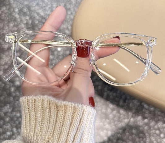 Blue Light Blocking Retro Reading Glasses Eyewear Computer Readers Anti Eyestrain Flat Light Mirror for Women (Color : Transparent, Size : +0.00)