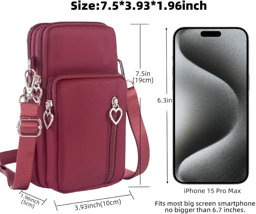JANKS Small Crossbody Bag for Women - Mini Phone Purses with Crossbody Strap and Wallet - Nylon Arm Bag