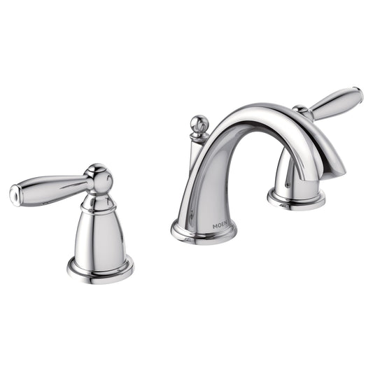 Moen Brantford Chrome Two-Handle High Arc Widespread Bathroom Sink Faucet for 3-Hole Setups with Valve Included, TV6620