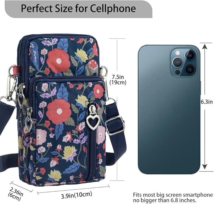 JANKS Small Crossbody Bag for Women - Mini Phone Purses with Crossbody Strap and Wallet - Nylon Arm Bag