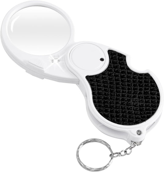 Magnifying Glass with Light, 5X Pocket Magnifier, Lightweight LED Illuminated Magnifying Glass for Reading, Macular Degeneration, Inspection, Jewellery, Coins, Hobbies & Crafts