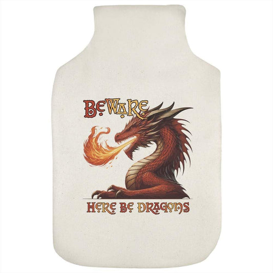 Azeeda 'Beware Here Be Dragons' Hot Water Bottle Cover (HW00050260)