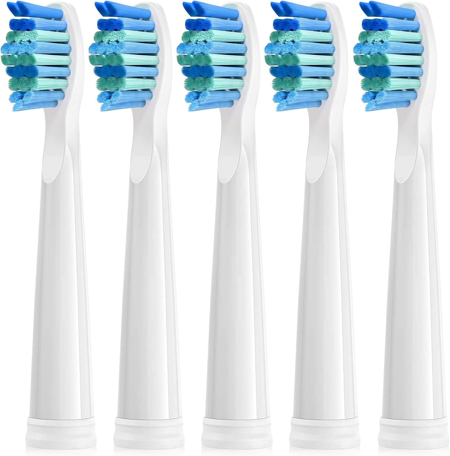 Toothbrush Replacement Heads Compatible with Fairywill FW-D1/D3/D7/D8/507/508/551/917/959, ATMOKO, Gloridea, Sboly, WOVIDA, YUNCHI Y1 Sonic Electric Toothbrushes, 5 Pack - White