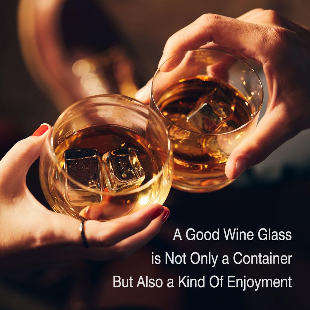 Perfectinsoy 20 Years Happy Anniversary Whiskey Glass and Stemless Wine Glass Gift Set, 20th Anniversary Wedding Gift For Mom, Dad, Soulmate, Couple, 20 Years Gifts, Happy 20th Anniversary