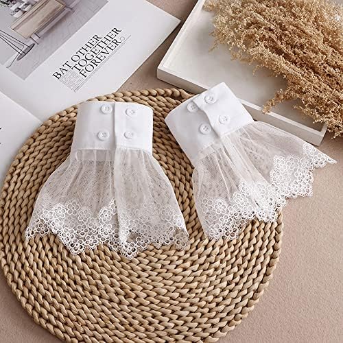 Elegtiskas Lace Cuffs Detachable Sleeves Wrist Cuffs for Women Girl