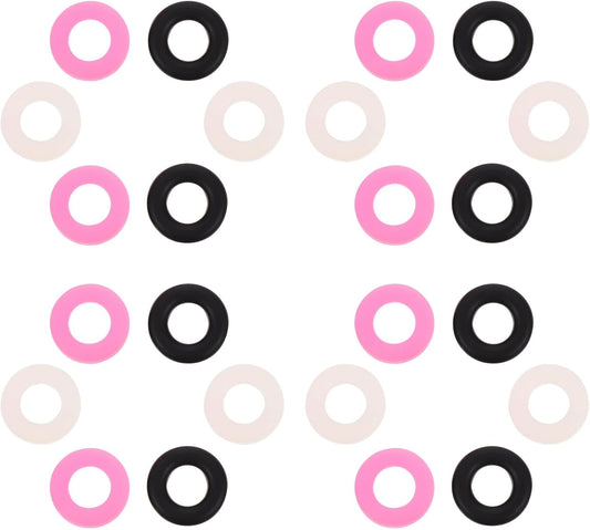 SMASOLO 30 Pairs round Non-slip Silicone Ear Hooks for Glasses, Anti-slip Eyeglass Leg Covers with Assorted White, Black, and Pink for Adults and Random Color