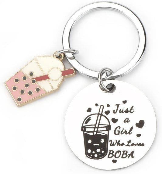 Bubble Tea Keychain for Girls Boba Milk Tea Keychains for Boba Lovers Teen Girl Gift Idea