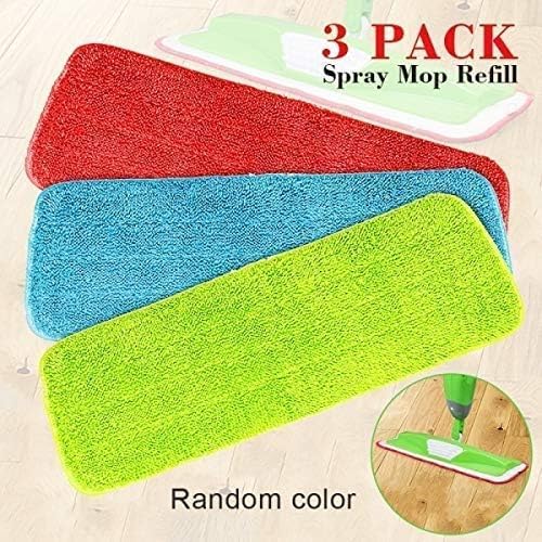 3 Pcs Reusable Microfiber Spray Mop Replacement Head Pads Floor Cleaning Cloth Household Cleaning Mop Accessories (Multi Color)